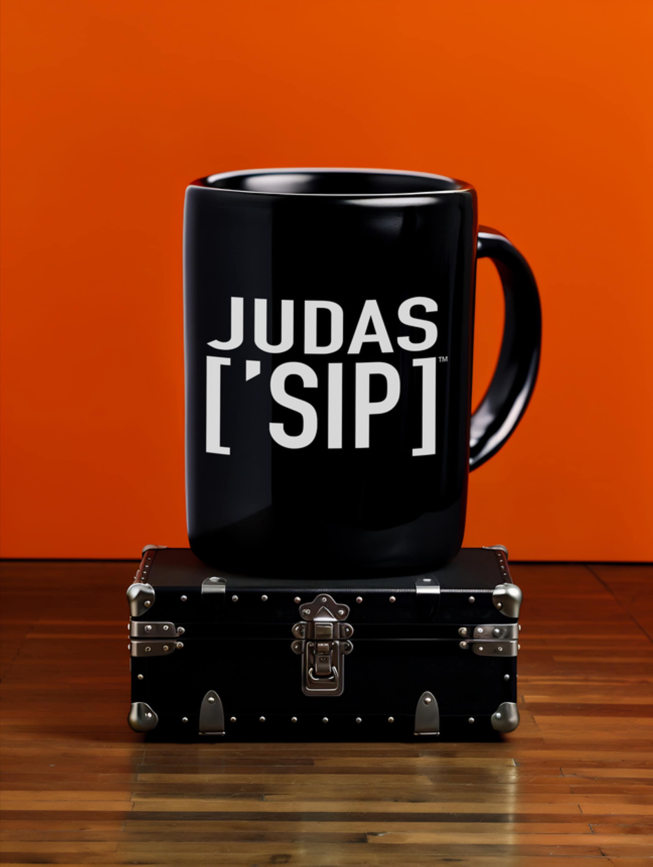 Edgy Black Coffee Mug | Judas ['SIP] Design | Unique Religious Humor Gift for Coffee Lovers | ['SIP·PERS]™ Collection