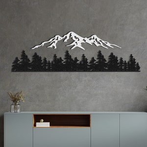 Mountain Forest Metal Wall Art: Nature Inspired Room Decor - Etsy