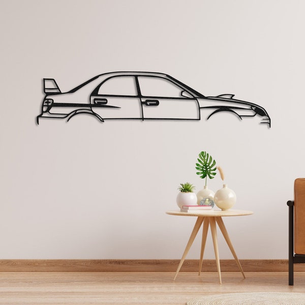 Subaru Impreza Wrx Racing Car Silhouette Metal Decor Wall Art, Gift For Car Lovers, Car Guy Gift