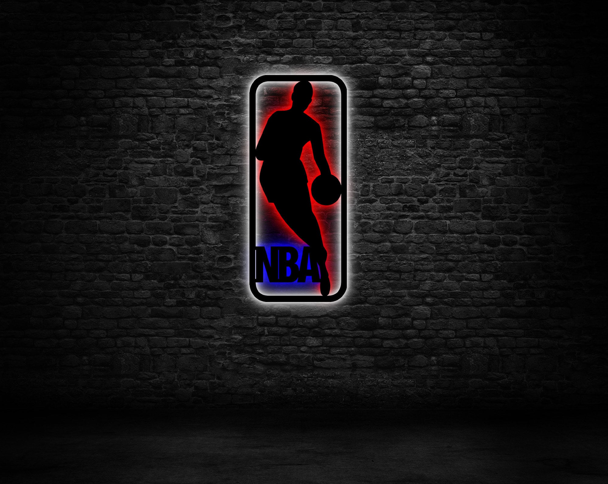 NBA Basketball Led Sign Gift for Boyfriend Game Room Decor, Wood Wall ...
