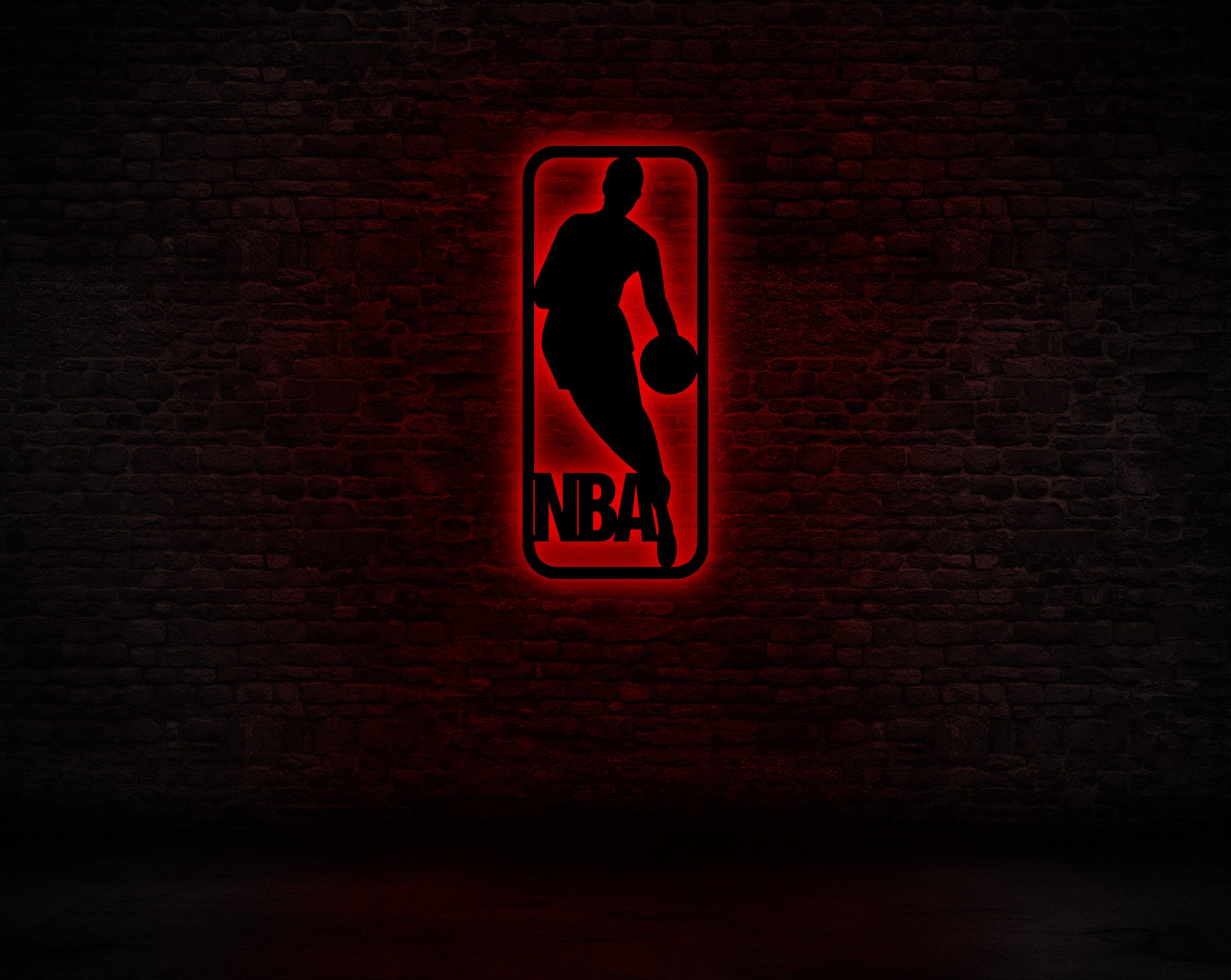NBA Basketball Led Sign Gift for Boyfriend Game Room Decor, Wood Wall ...