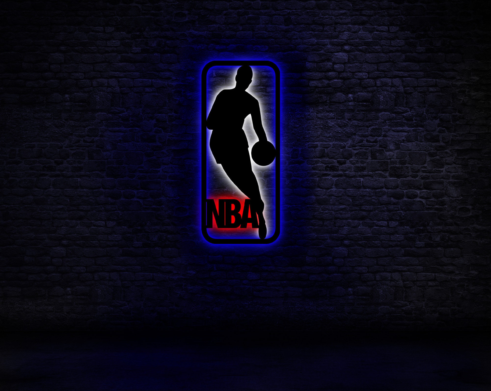 NBA Basketball Led Sign Gift for Boyfriend Game Room Decor, Wood Wall ...