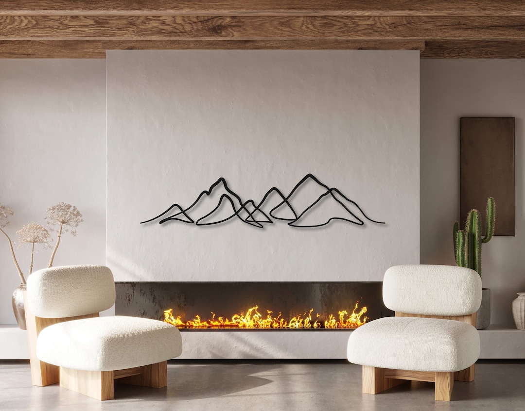 Minimalist Mountain Wall Decor Metal Line Art Home Gifts, Outdoor Decor