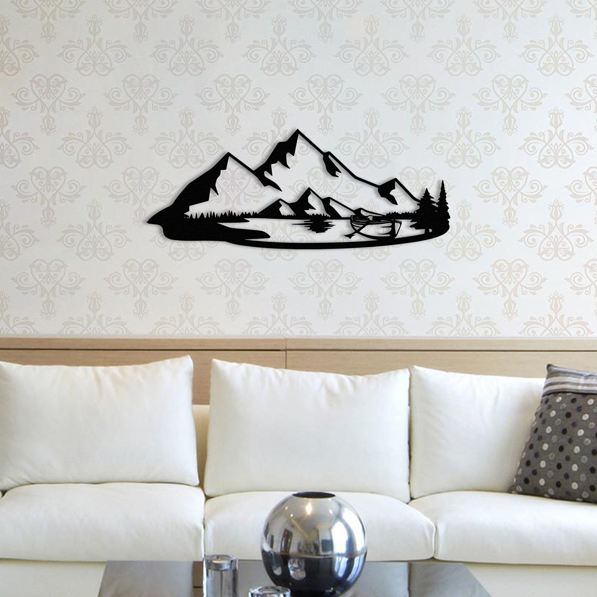 Picture of Mountain and Lake Wood Wall Decor Nature and Trees Wall Art - Etsy