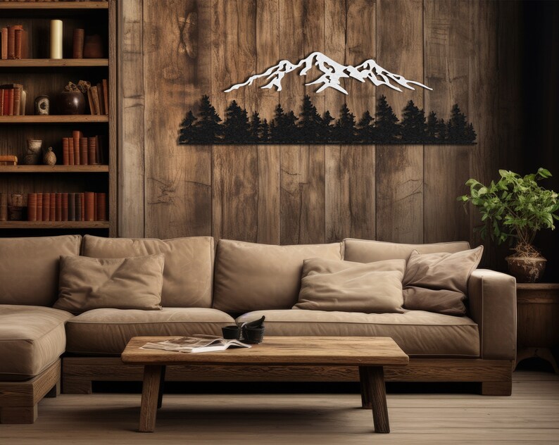 Mountain Forest Metal Wall Art: Nature Inspired Room Decor - Etsy