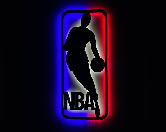 NBA Basketball Led Sign Gift For Boyfriend Game Room Decor, Wood Wall Decor,