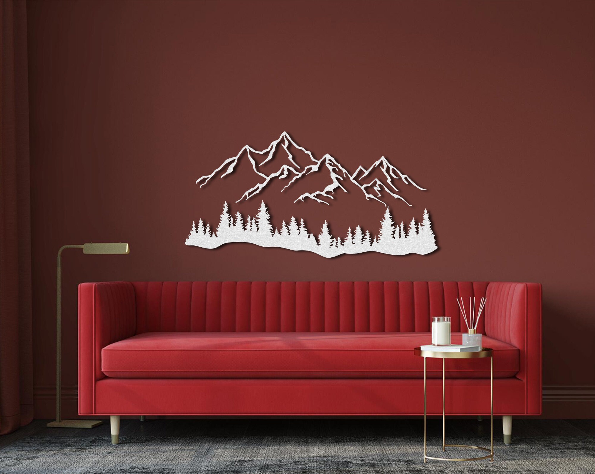 Mountain Forest Metal Wall Art: Nature Inspired Decor - Etsy