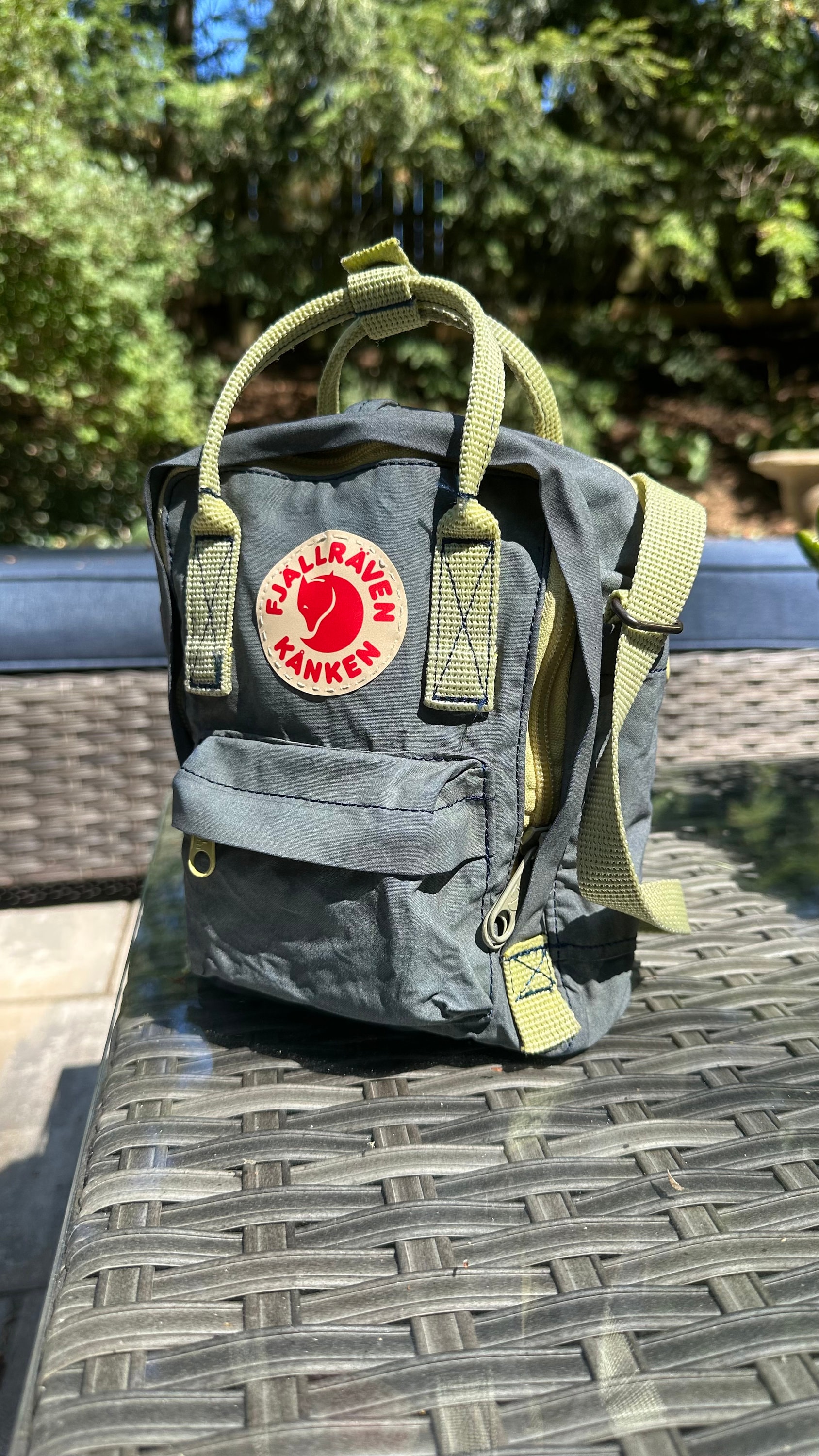 Custom Kanken Fjallraven Sling Bag green/yellow/blue Etsy