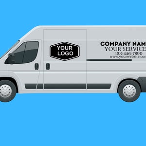 Calcomanías de automóviles personalizadas - Calcomanías de camionetas - Número DOT de EE. UU. - Calcomanías de camiones - Calcomanías de vehículos - Logotipo - Nombre de la empresa