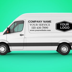Decalcomanie per auto personalizzate - Decalcomanie per furgoni - Numero DOT USA - Adesivi per camion - Decalcomanie per veicoli - Logo - Nome dell'azienda
