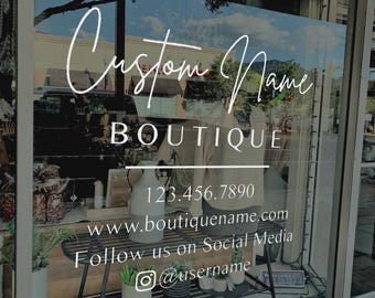 Custom Business Window Decal, Personalized Storefront Logo Decal, Vinyl Window Lettering, Business Door Sign, Custom Shop Window Sticker