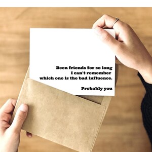 Bad Influence Friend | Funny Friendship Card | Thinking of You Friend | All Occasion Cards for Best Friends | Share a Laugh & Connect!