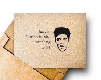 A Simple Love Card | Funny Anniversary Card | Valentines Card | Vegas | Elvis Card for Husband, Boyfriend, Wife, Girlfriend | Burning Love