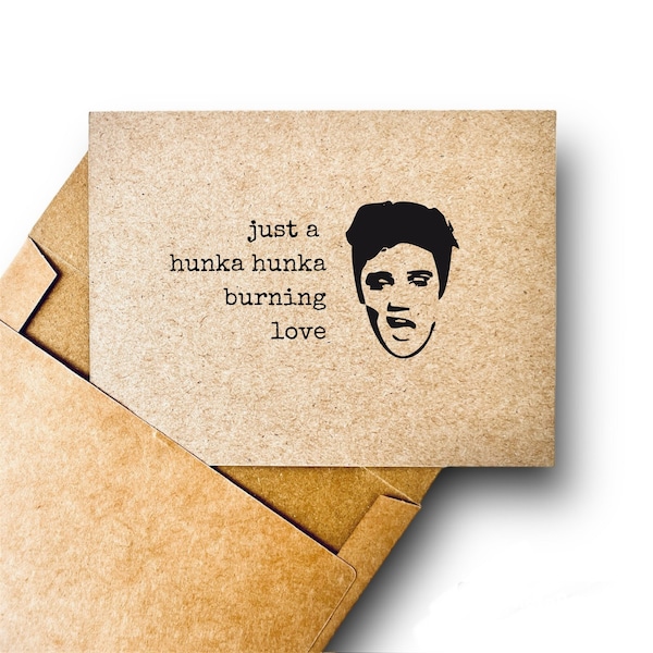 A Simple Love Card | Funny Anniversary Card | Valentines Card | Vegas | Elvis Card for Husband, Boyfriend, Wife, Girlfriend | Burning Love