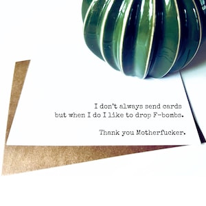Thanks MotherF&CKER | Funny Thank You Card for Friend | Rude Thank You Card for Him | Bet that MF will be Surprised that You Sent a Card