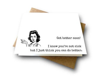 RUDE! | Encouragement & Support Card | Friendship Card | Thinking of You Card | Get Better Soon Card | Sassy Retro Housewife Cards