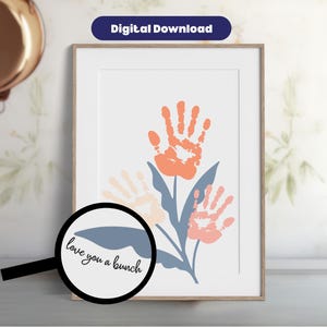 Cadeau personnalisé pour maman | Art imprimable d'empreinte de main | Bricolage facile pour les enfants | souvenir pour maman | Cadeau pour grand-mère | Décoration de ferme moderne