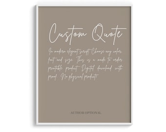 Custom Quote PRINTABLE | Anniversary Gift | Personalized Quote Wall Art | Custom Text, Quote, Vows, Date | Elegant Script or Any Font