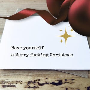 Merry F-CKING Christmas | Funny Adult Christmas Card | Sassy Holiday Card (just like you) | Get into the Holiday Spirit | Single or Set