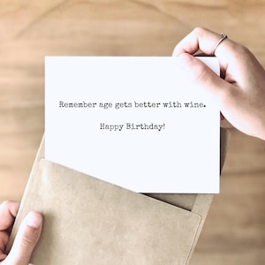 WINE Lover Birthday | Funny Birthday Card for Her | Card for Friend | Card for a Sister | Pairs Well with Wine | NOTE: Two Card Variations