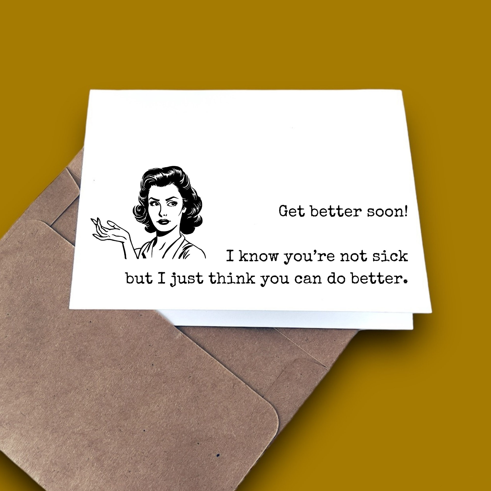 RUDE! | Encouragement & Support Card | Friendship Card | Thinking of You Card | Get Better Soon Card | Sassy Retro Housewife Cards