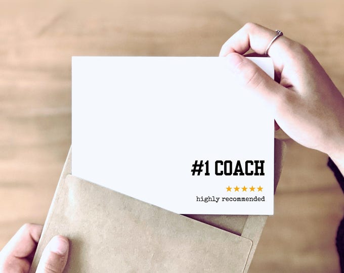 Coach Thank You Card | Something Funny or Something Classic for Coach | Blank on the Inside | NOTECARD SIZE on Extra Heavy Quality Cardstock