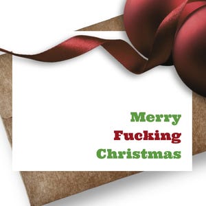 Merry F-CKING Christmas Card | Funny Christmas Card | Rude Holiday Card | Modern Christmas Cards | Secret Santa too