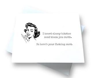 Classy Bitches | Funny Thank You Card for Friends | Funny Birthday Card for Best Friends | Show some Manners & Send a F-ing Card