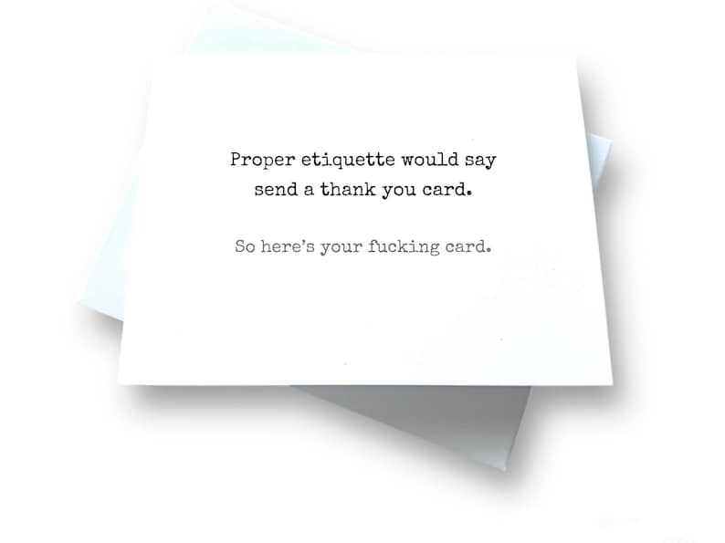 F%CKING Thank You Card | Funny Thank You Card | Rude Card ...