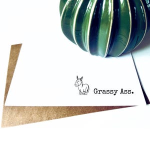 Grassy Ass, LOL| Funny Thank You Card | Thank You Card Set or Singles | Gracias | Witty Thank You Cards Approved by Miss Manners