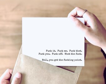 F*ck It | Funny Encouragement & Support Card | Funny Sentiments for those Bad Days when Life Just Sucks | Friendship Card
