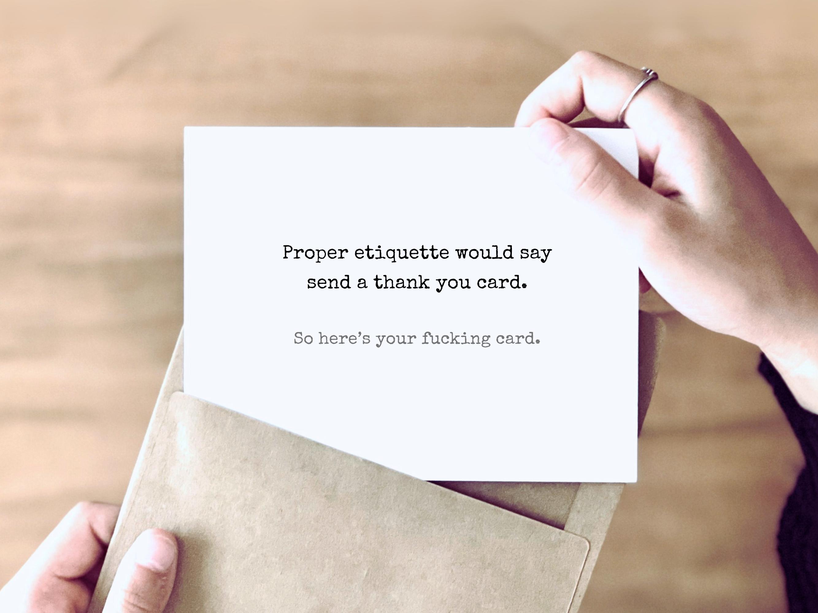 F%CKING Thank You Card | Funny Thank You Card | Rude Card ...