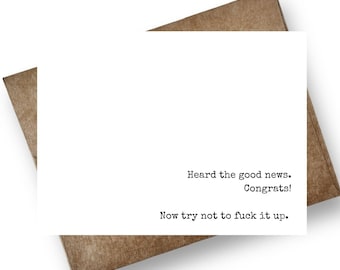 Don't F&CK UP, Funny Congratulations Card for Friend, Rude Card, Snarky, Sarcastic and Perfect, I'm So Proud of You Friend!