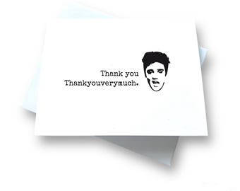 Thankyouverymuch Elvis Card | Elvis Thank you Card | Funny Thank You Card Single or Set | Viva Las Vegas!