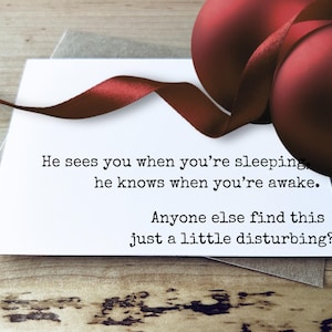 CREEPY Santa | Funny Christmas Card | Sarcastic Christmas Card | Santa, is that you in the window? | Dark Humor | Single or Set