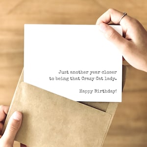 CAT LADY Birthday Card | Funny Birthday Card for Her | Card for a Friend who Loves Cats | Roast the Ones You Love