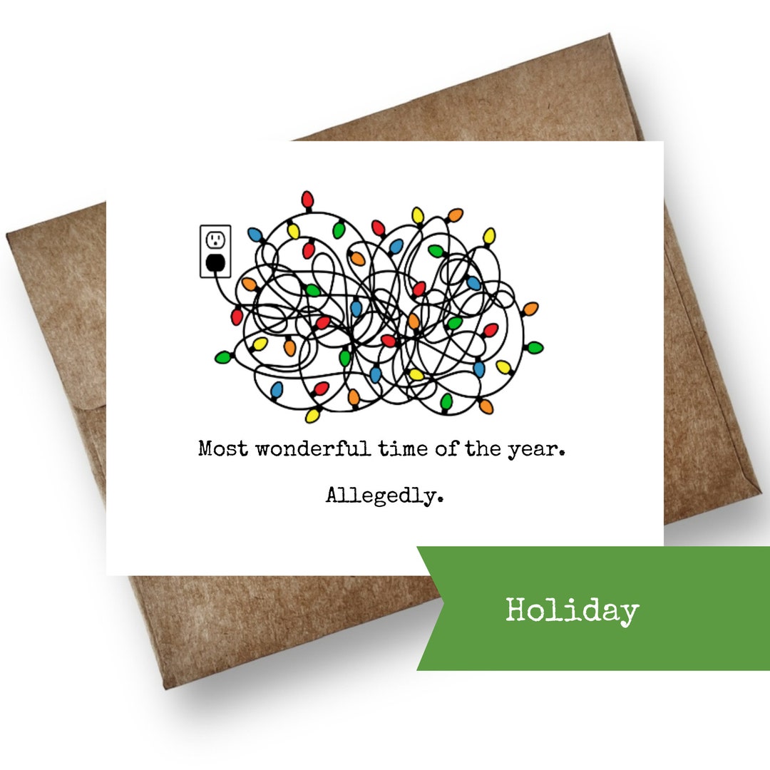TANGLED Funny Christmas Card Sarcastic Holiday Cards in Modern Style ...