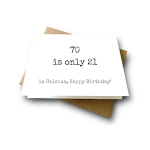 LOL! Funny 70th Birthday Card | Feel Young Again | Old People Jokes for Old People Birthdays | 70 is still better than 294 Kelvin
