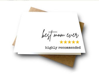 5-Star Mom Card | Funny Mom Card | Mother's Day Card | Mom Birthday Card | First Time Mom to Seasoned Moms | Let her Know She's the Best