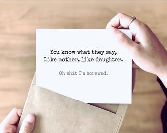 I'm SCREWED Mom | Funny Birthday Card for Mom from Daughter | Funny Mother's Day Card | Mom Card for all the Occasions
