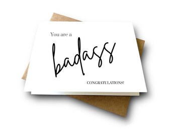Funny Congratulations Card for Her | BAD@SS Card | Graduation Card | It's Sort of a BIG Deal | Funny Congrats Card for Her