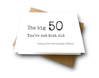 LOL Funny 50th Birthday Card | Unique Happy 50th Birthday Card | Handcrafted on Quality Cardstock