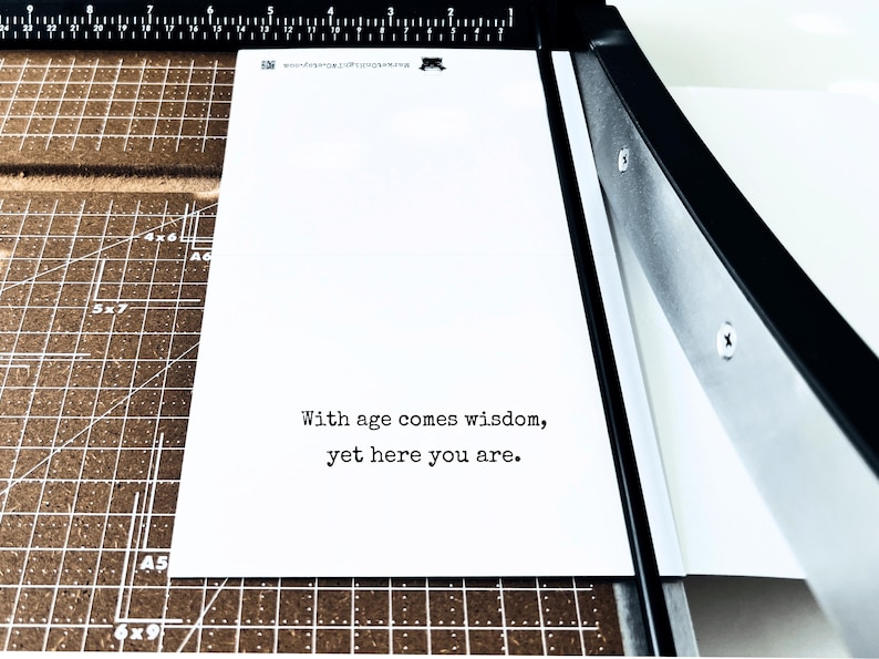 Snarky! Funny Birthday Card for Him | Rude Birthday Card | Sarcastic Funny Card | Handcrafted on Heavy Cardstock | With Age Comes Wisdom image 3