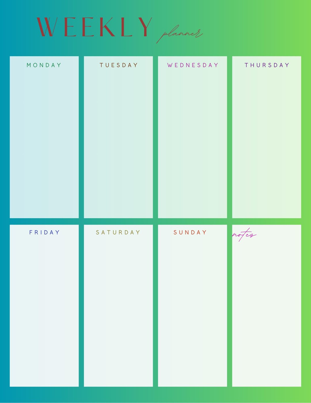 Weekly Planner Printable | A4 PDF | Pastel Minimal Design | Instant ...