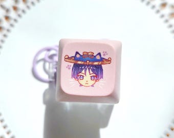 Scaramouche / Wanderer Keycap Clicker Keychain - Genshin Impact Fidget Clicker Nod Krai