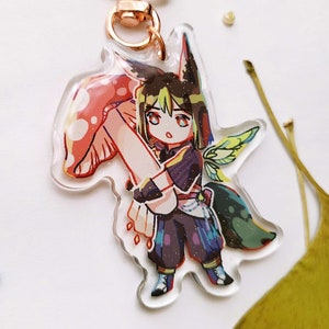 Genshin - Fairy Tighnari, the Mushroom Nerd 2.5 inch Glitter Epoxy Keychain