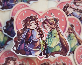 SVSSS - Bingqiu Braid Sleepy Shizun 2 inch Glossy Vinyl Sticker | Scum Villain Self Saving System Luo Binghe & Shen Qingqiu