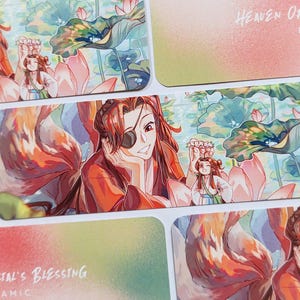 TGCF - Hualian Fox Spirit and Flower Spirit 2 x 6 Bookmark | Heaven Official&#39;s Blessing Hua Cheng & Xie Lian