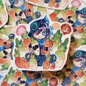 Genshin - Ororon Farming Carrots Glossy Vinyl Sticker