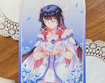 Columbina Flowers Art Print - Genshin Impact 5 x 7 Nod Krai Fatui Harbinger